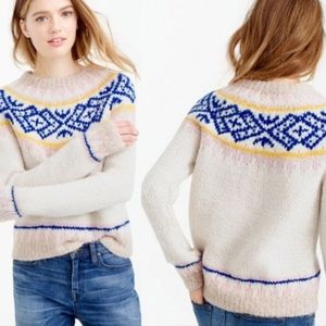 J. Crew Collection Hand Knit Alpaca Wool Blend Fairisle Fair Isle Sweater XS